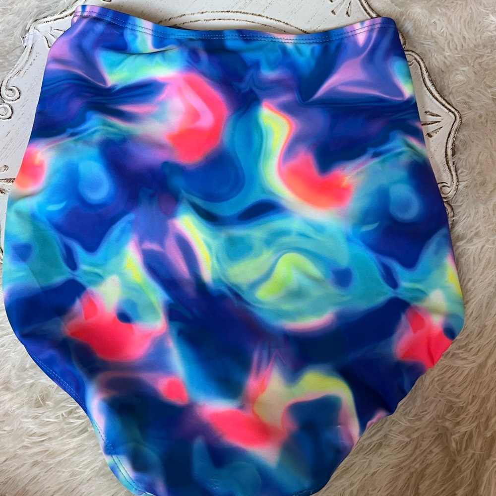 🩵 No boundaries tie dye High-Waisted Bikini Bottoms size 19 - Picture 4 of 8